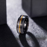 Load image into Gallery viewer, 8mm Antler Inlay Black Tungsten Carbide Rings for Men