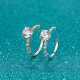 Load image into Gallery viewer, OAHLAN 1.2CT Round Cut Zircon S925 Sterling Silver Ring Romantic Engagement Anniversary Wedding Fine Jewelry for Women