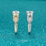 Load image into Gallery viewer, OAHLAN 2ct Round Cut Zircon S925 Sterling Silver Ring Fine Jewelry for Women&#39;s Wedding Engagement Anniversary Party Gifts