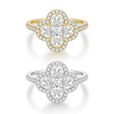 Load image into Gallery viewer, Fine Jewelry Wedding Rings Luxury Four Leaf Clover Cubic Zirconia Engagement S925 Sterling Silver Ring for Women Girl