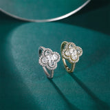 Load image into Gallery viewer, Fine Jewelry Wedding Rings Luxury Four Leaf Clover Cubic Zirconia Engagement S925 Sterling Silver Ring for Women Girl