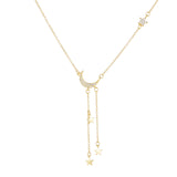 Load image into Gallery viewer, OAHLAN Fine Jewelry 18K Gold Plated Moon and Star Zircon 925 Sterling Silver Pendant Necklaces for Women Anniversary