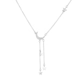 Load image into Gallery viewer, OAHLAN Fine Jewelry 18K Gold Plated Moon and Star Zircon 925 Sterling Silver Pendant Necklaces for Women Anniversary