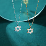 Load image into Gallery viewer, OAHLAN Fine Jewellery Wholesale 18K Gold Plated Star of David S925 Sterling Silver Necklace with Zircon for Women Anniversary