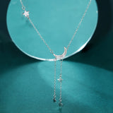 Load image into Gallery viewer, OAHLAN Fine Jewelry 18K Gold Plated Moon and Star Zircon 925 Sterling Silver Pendant Necklaces for Women Anniversary