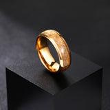 Load image into Gallery viewer, OAHLAN Men&#39;s 8mm Gold Plated Tungsten Carbide Ring Classic Style Fashion Jewelry for Engagement Anniversary Wedding Gift