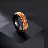 Load image into Gallery viewer, Fashion Male Jewelry 8mm Dual Silver Guitar String and Barrel Wood Tungsten Carbide Rings for Men Wedding Engagement