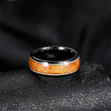 Load image into Gallery viewer, Fashion Male Jewelry 8mm Dual Silver Guitar String and Barrel Wood Tungsten Carbide Rings for Men Wedding Engagement