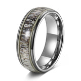 Load image into Gallery viewer, 8mm Antlers Guitar Strings Inlay Men&#39;s Tungsten Ring