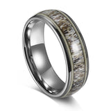 Load image into Gallery viewer, 8mm Antlers Guitar Strings Inlay Men&#39;s Tungsten Ring