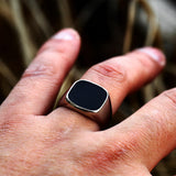 Load image into Gallery viewer, Stainless Steel Black Glue Drop Men Simple Ring Fashion Jewelry