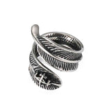 Load image into Gallery viewer, Vintage Personality Cross Stainless Steel Ring Men Women Feather Ring Jewelry Wholesale