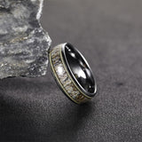 Load image into Gallery viewer, 8mm Antlers Guitar Strings Inlay Men&#39;s Tungsten Ring