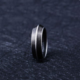 Load image into Gallery viewer, Men Vintage Black Stainless Steel Ring Wholesale Simple Triangle Ring