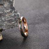Load image into Gallery viewer, 4MM Polished  Meteorite Green Opal Stone Inlay Tungsten Carbide Ring