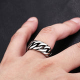 Load image into Gallery viewer, Men Vintage High Polished Stainless Steel Designer Ring