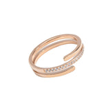 Load image into Gallery viewer, Simple Double Layer Ring Zircon Stainless Steel Ring 18k Rose Gold Women Ring Jewelry