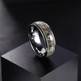 Load image into Gallery viewer, 8mm Antlers Guitar Strings Inlay Men&#39;s Tungsten Ring