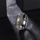 Load image into Gallery viewer, 8mm Antlers Guitar Strings Inlay Men&#39;s Tungsten Ring