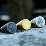 Load image into Gallery viewer, Men Gold Silver Black Stainless Steel Compass Viking Ring Wholesale