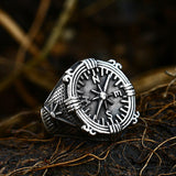 Load image into Gallery viewer, Vintage Compass Ring Men Stainless Steel Cast Ship Anchor Viking Ring