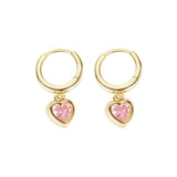 Load image into Gallery viewer, OAHLAN Women&#39;s S925 Sterling Silver Hoop Earrings Fine Jewelry Gold Plated Pink Zircon for Parties Weddings and Anniversaries