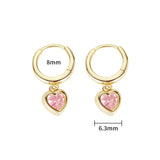 Load image into Gallery viewer, OAHLAN Women&#39;s S925 Sterling Silver Hoop Earrings Fine Jewelry Gold Plated Pink Zircon for Parties Weddings and Anniversaries