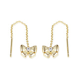 Load image into Gallery viewer, OAHLAN Fine Jewelry 14K Gold Plated S925 Sterling Silver Bowknot Earrings Zircon Trendy for Women&#39;s Engagement Wedding Party