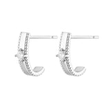 Load image into Gallery viewer, OAHLAN Fine Jewelry S925 Sterling Silver Earrings with Square Cut Clear Zircon for Women Parties Weddings Anniversaries