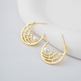 Load image into Gallery viewer, OAHLAN Women&#39;s Open Design Rhodium Plated S925 Sterling Silver Freshwater Pearl Earrings Fine Jewelry for Wedding Daily Wear