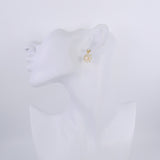 Load image into Gallery viewer, OAHLAN Women&#39;s Ship Wheel Shape Design S925 Sterling Silver White Freshwater Pearl Drop Earrings Fine Jewelry for Wedding Party