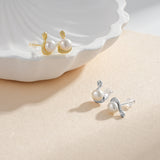 Load image into Gallery viewer, OAHLAN Women&#39;s S925 Sterling Silver Freshwater Pearl Earrings Rhodium Plated Swan Design Engagement Wedding Party Fine Jewelry