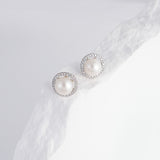 Load image into Gallery viewer, OAHLAN Women&#39;s S925 Sterling Silver Freshwater Pearl Stud Earrings Fine Jewelry for Engagement Wedding Wholesale