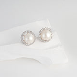 Load image into Gallery viewer, OAHLAN Women&#39;s S925 Sterling Silver Freshwater Pearl Stud Earrings Fine Jewelry for Engagement Wedding Wholesale