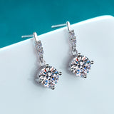 Load image into Gallery viewer, Cubic Zirconia Round Cut Four Claws Stud Earrings 925 Sterling Silver Earrings For Women