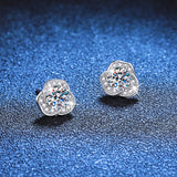 Load image into Gallery viewer, Fine Jewelry 1CT Round Cut D Grade VVS1 Moissanite Diamond Stud Earrings 925 Sterling Silver Earrings For Women