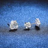 Load image into Gallery viewer, Fine Jewelry 1CT Round Cut D Grade VVS1 Moissanite Diamond Stud Earrings 925 Sterling Silver Earrings For Women