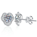 Load image into Gallery viewer, Fine Jewelry 1CT Round Cut D Grade VVS1 Moissanite Diamond Stud Earrings 925 Sterling Silver Earrings For Women