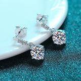 Load image into Gallery viewer, Cubic Zirconia Round Cut Four Claws Stud Earrings 925 Sterling Silver Earrings For Women
