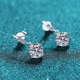 Load image into Gallery viewer, Cubic Zirconia Round Cut Four Claws Stud Earrings 925 Sterling Silver Earrings For Women