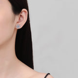 Load image into Gallery viewer, 5mm Cubic Zirconia Round Cut Sunflower Stud Earrings 925 Sterling Silver Earrings For Women Hypoallergenic Fine Jewelry