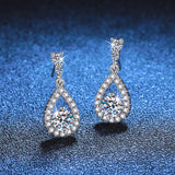 Load image into Gallery viewer, Fine Jewelry 1CT Round Cut D Grade VVS1 Moissanite Diamond Stud Earrings 925 Sterling Silver Earrings For Women