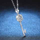 Load image into Gallery viewer, Fashion Luxury Jewelry Round Cut Key Pendant 925 Sterling Silver Zirconia Necklaces for Women