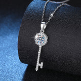 Load image into Gallery viewer, Fashion Luxury Jewelry Round Cut Key Pendant 925 Sterling Silver Zirconia Necklaces for Women