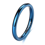 Load image into Gallery viewer, Ringsmaker 2mm Men Women Titanium Rings Blue Engagement Wedding Bands