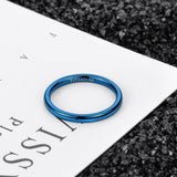 Load image into Gallery viewer, Ringsmaker 2mm Men Women Titanium Rings Blue Engagement Wedding Bands