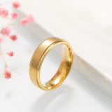 Load image into Gallery viewer, Ringsmaker 6mm Gold Color Brushed Titanium Ring Men Engagement Wedding Bands