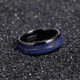 Load image into Gallery viewer, Ringsmaker 8mm Tungsten Carbide Ring Steel Arrow Silver Plated Inlay Imitation Meteorite Koa Wood Men Wedding Bands