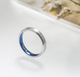 Load image into Gallery viewer, 4mm Silver Titanium Rings Man Women Brushed Matte Wedding Band Engagement Rings Fashion Jewelry Anniversary
