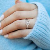 Load image into Gallery viewer, Ringsmaker 2Ct 925 Sterling Silver Women Rings Princess Cut Cubic Zirconia CZ Engagement Bands